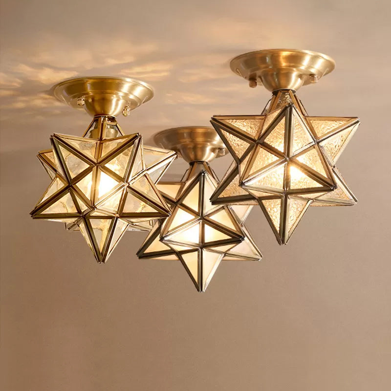 Classic Gold Glass Ceiling Light - Halri