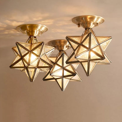 Classic Gold Glass Ceiling Light - Halri