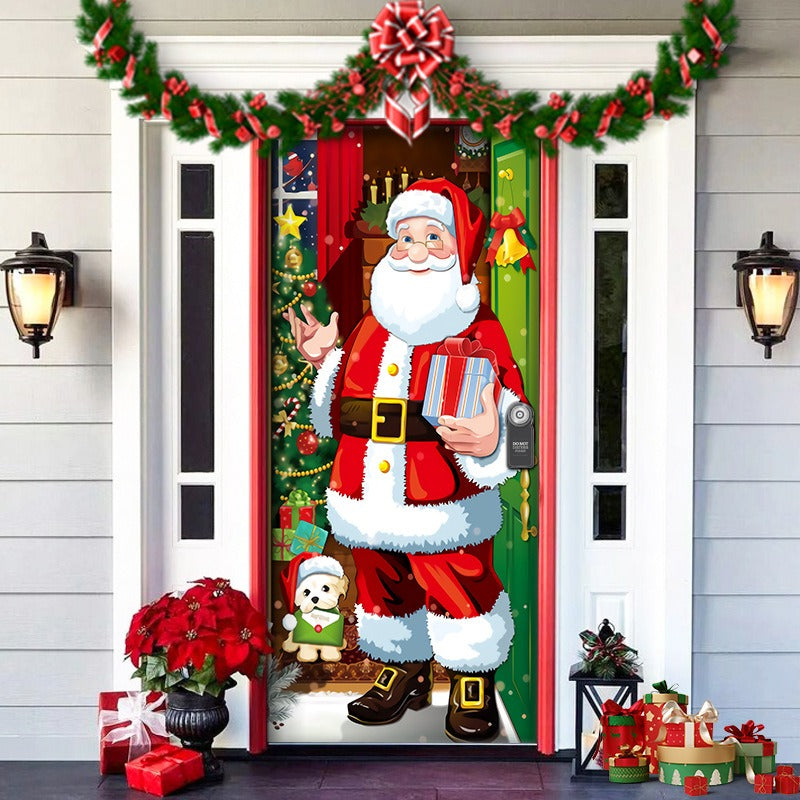 Spooky Christmas Yard Decor Elves Door Wrap