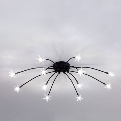Luxury Chrome Glass Semi Flush Ceiling Light