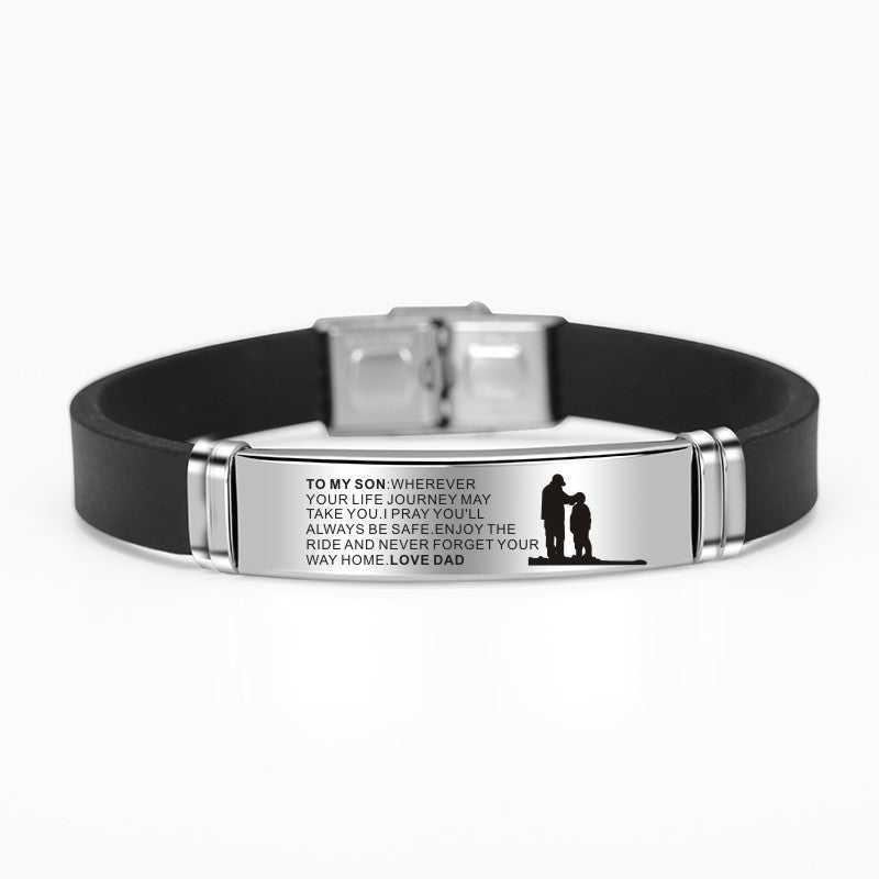 Motivational Son Engraved Leather Bracelet - Halri