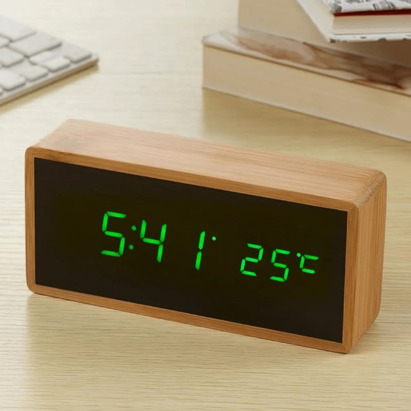 Modern LED Clock Radio with Mirror Face Display
