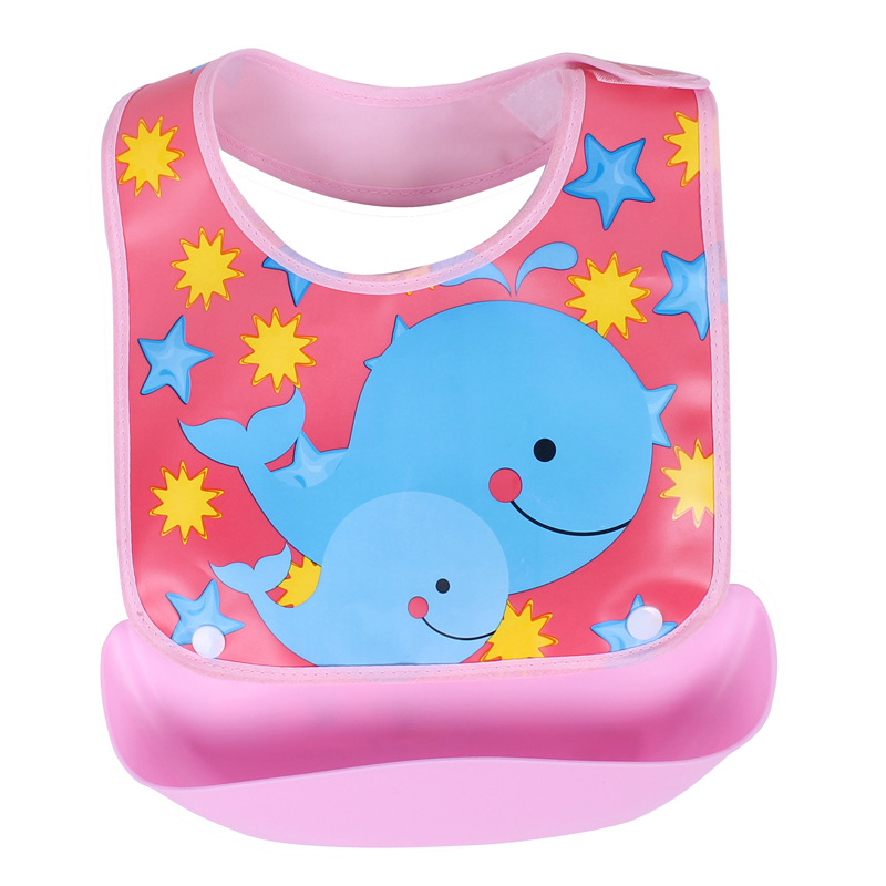 Easy Clean Baby Bib with Crumb Tray - Waterproof Feeding Bib