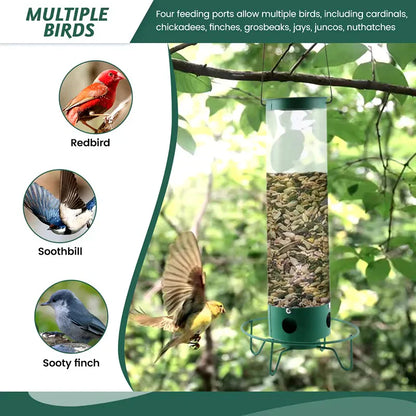 Weatherproof Bird Feeder with Multiple Feeding Ports
