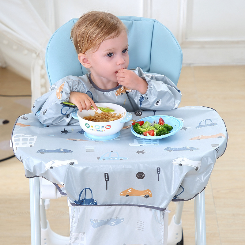Soft Baby Bib with Sleeves – Easy Clean Bib