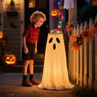 Spooky LED Candy Dish with Ghost Decoration - Halri