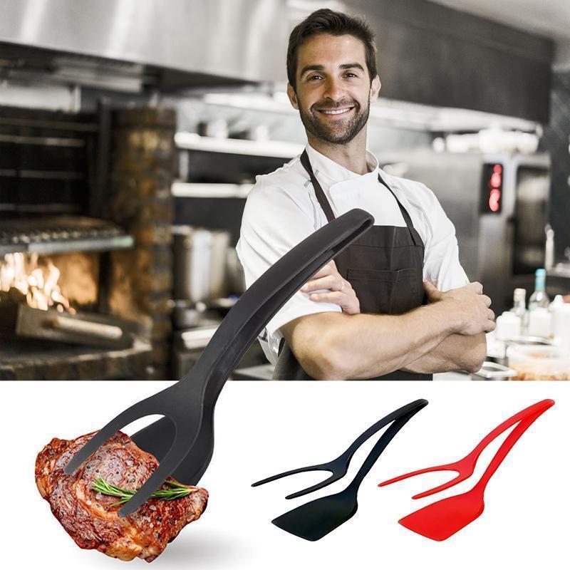 Versatile 2-in-1 BBQ Tongs and Flip Spatula - Halri