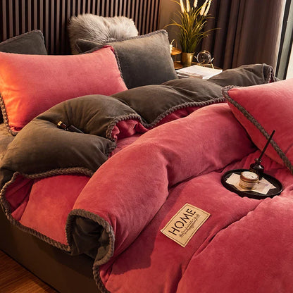 Soft Velvet Fleece Duvet Cover Set