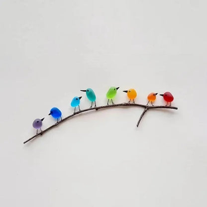 Colorful Glass Bird Figurine Wall Art - Halri
