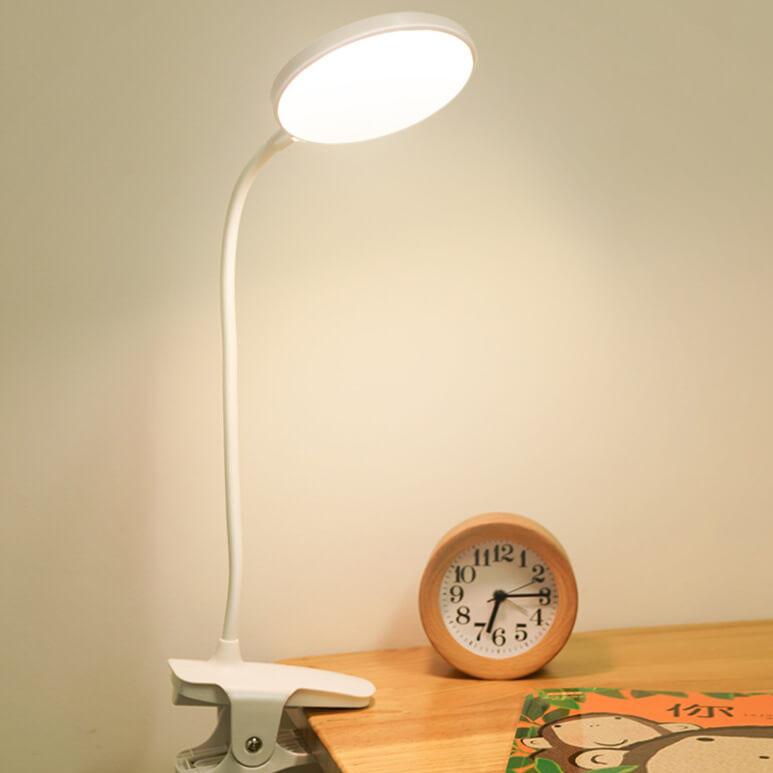 Compact LED Clip On Desk Lamp Portable Reading Light