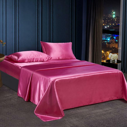 Soft Smooth Breathable Satin Bed Sheet Set