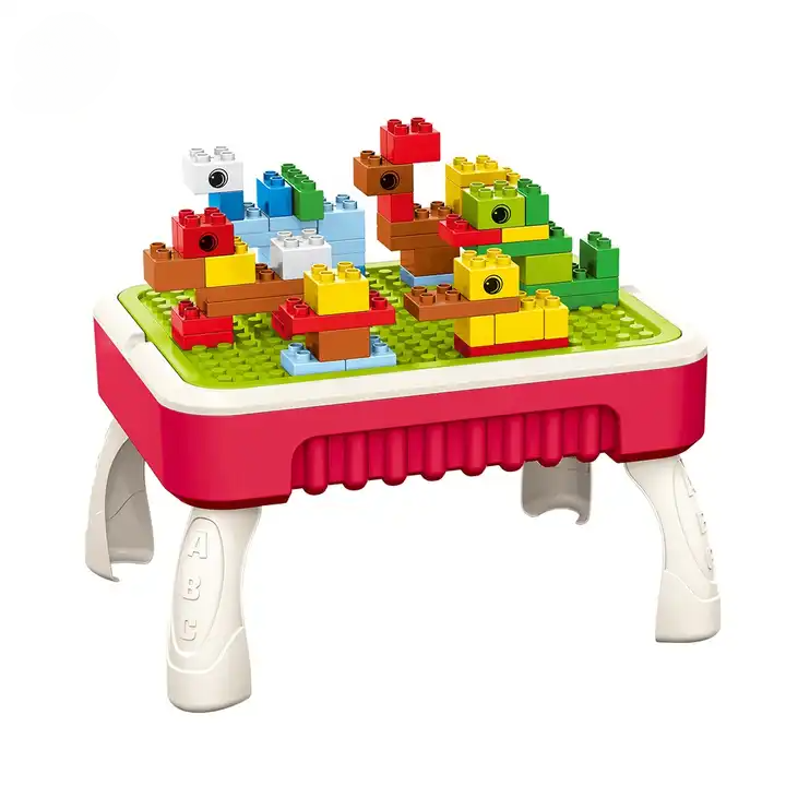 Kids Art Table with Building Blocks and Chalkboard - Halri