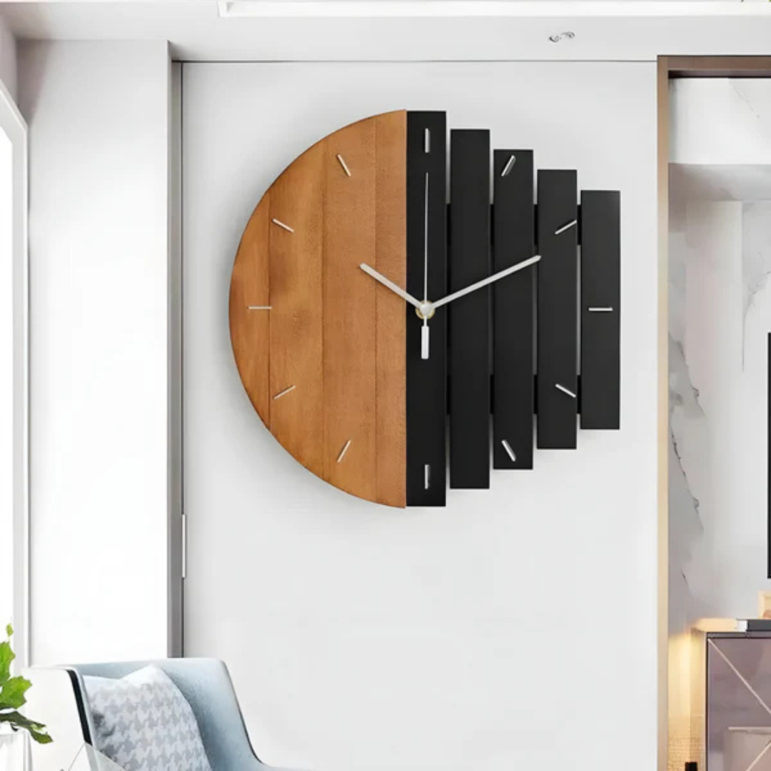 Big Rustic Wood Wall Clock For Home Decor - Halri