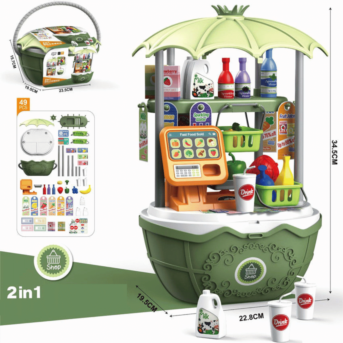 Fun Childrens Ice Cream Shop Playset