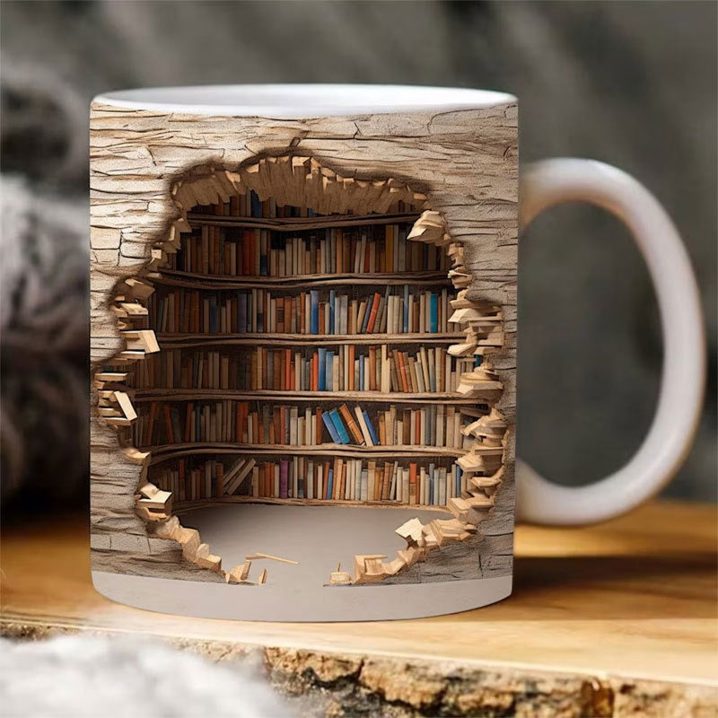 Colorful Bookshelf Design Mug
