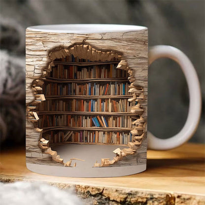 Colorful Bookshelf Design Mug