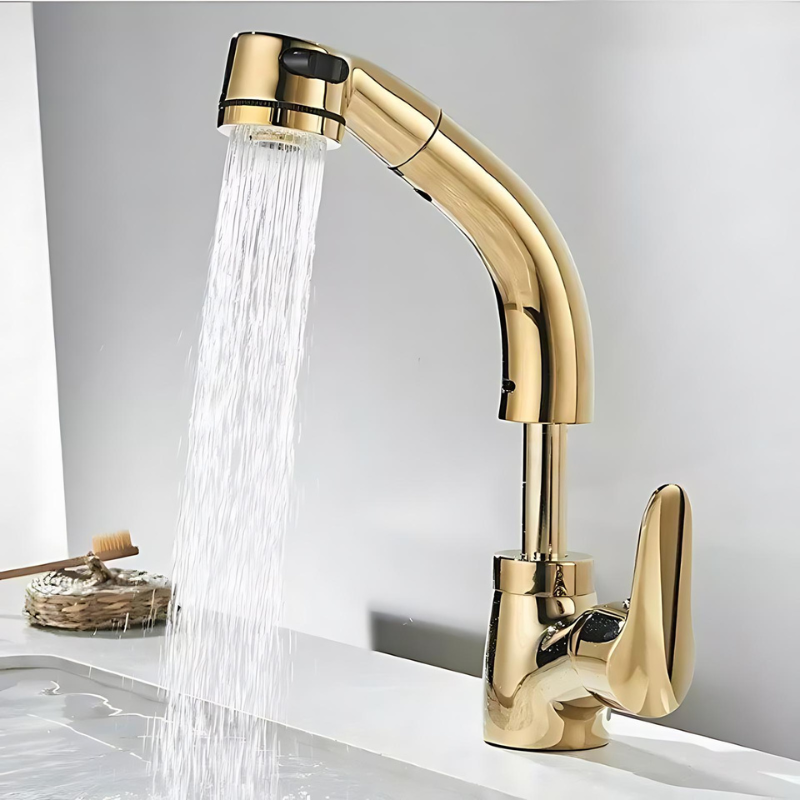Adjustable Brass Kitchen Faucet for Easy Use - Halri