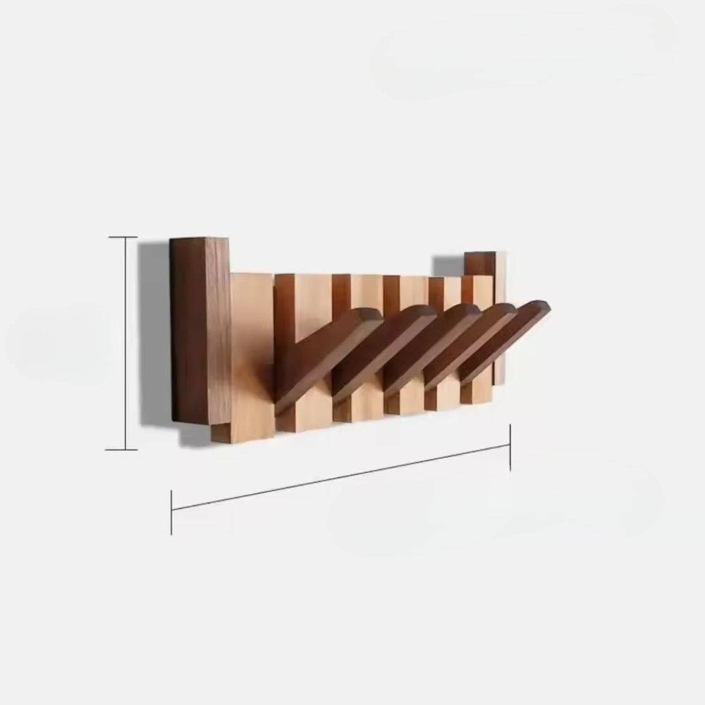 Stylish Wood Coat Rack with Keyboard Style Hooks