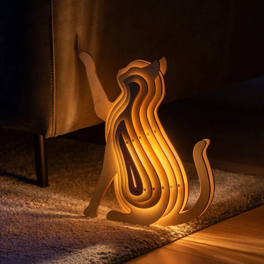 Rustic Handcrafted Wooden Animal Lamp - Halri