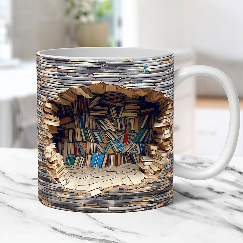 Colorful Bookshelf Design Mug