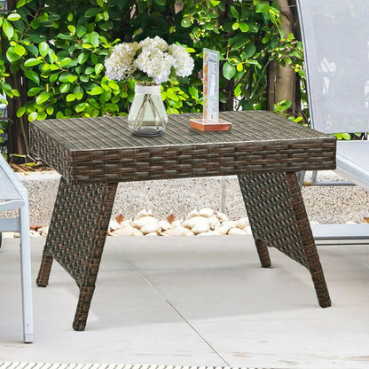 Durable Outdoor Wicker Patio Side Table