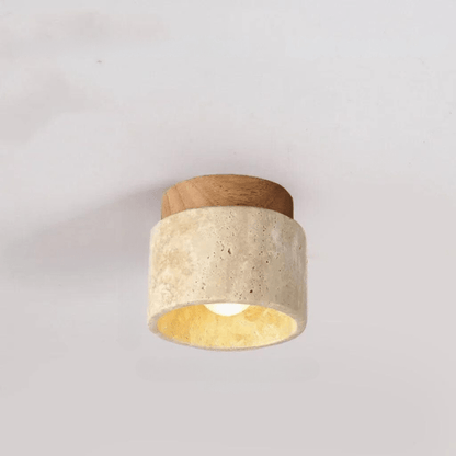 Elegant Travertine Ceiling Lamp Soft Ambient Lighting