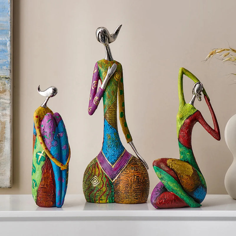 Vibrant Artistic Decorative Figurine Set for Home - Halri