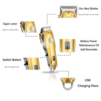 Premium Cordless Hair Trimmers for Men Gold Kit
