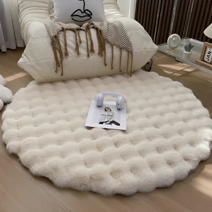 Plush Round Fleece Rug 90x90cm