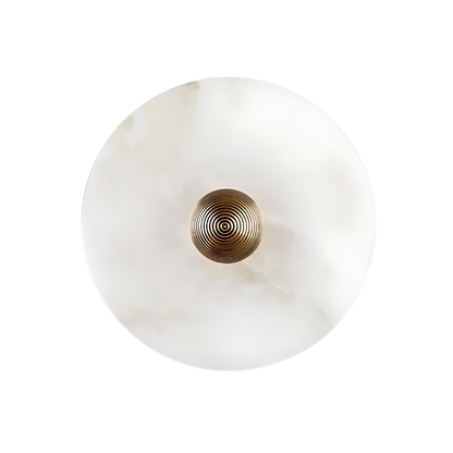 Round White Aluminum Wall Light