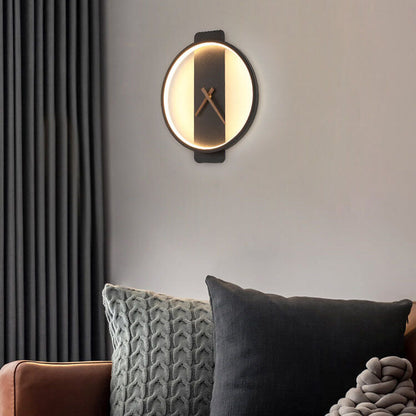 Stylish Round LED Clock Wall Light