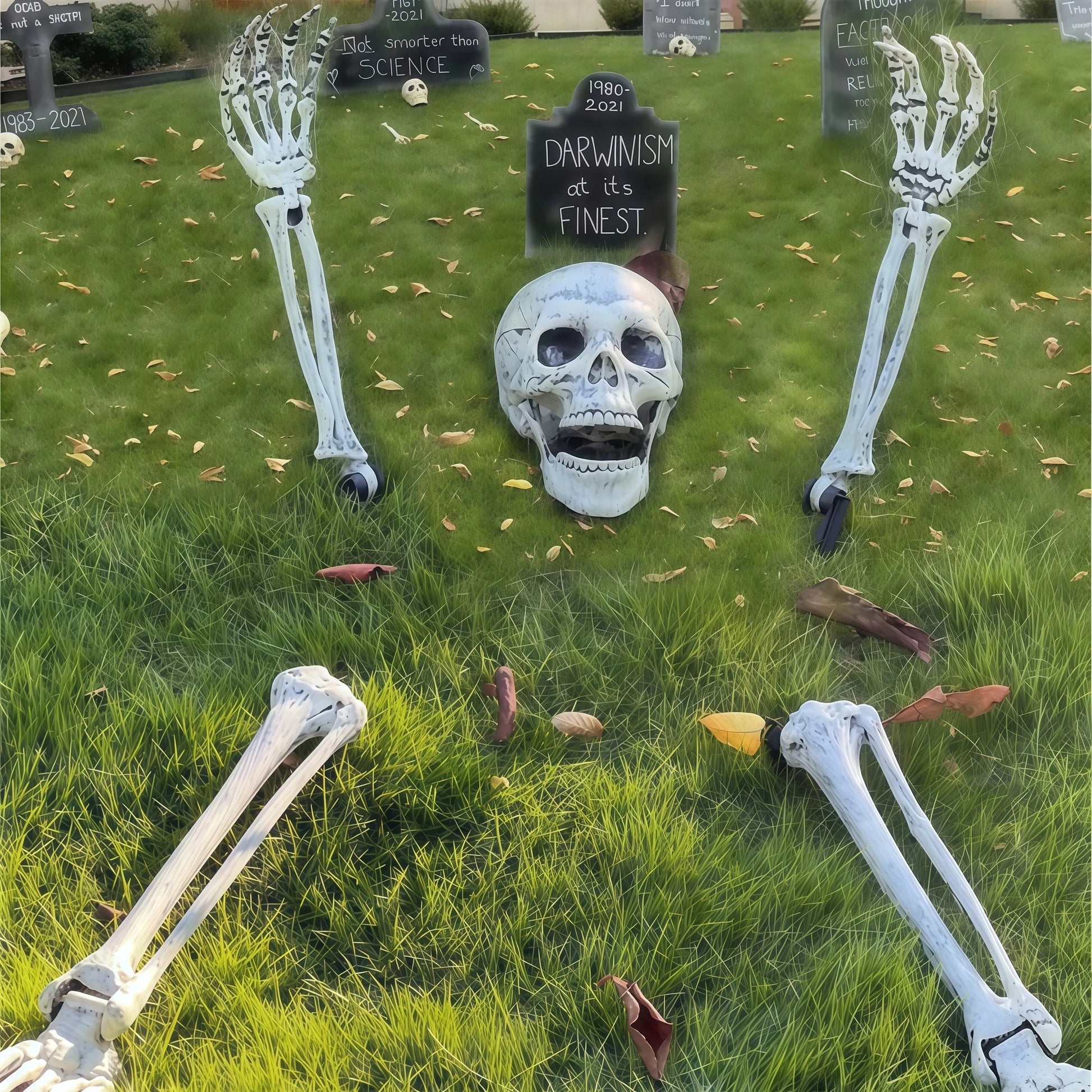 Halloween Skeleton Lawn Decor with LifeLike Bones - Halri