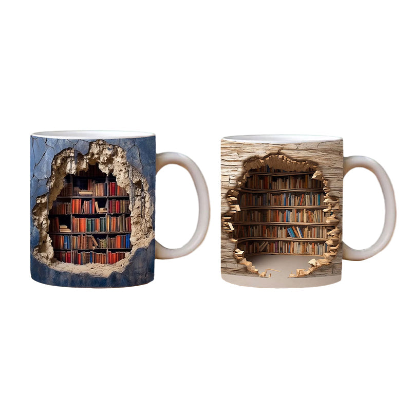 Colorful Bookshelf Design Mug