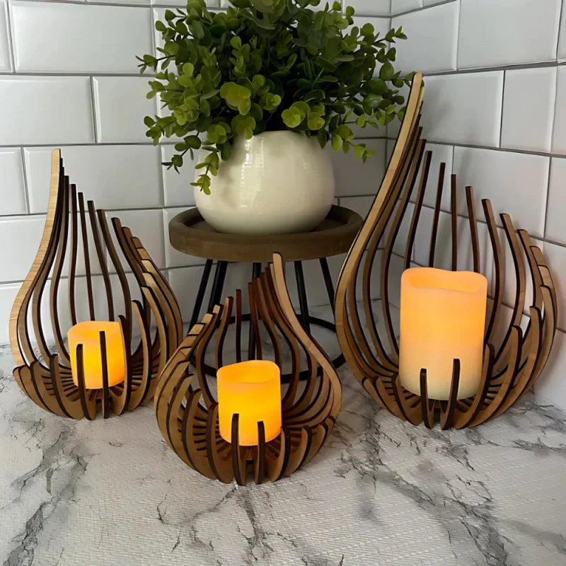 Sparkling Glass Tea Light Holder - Halri
