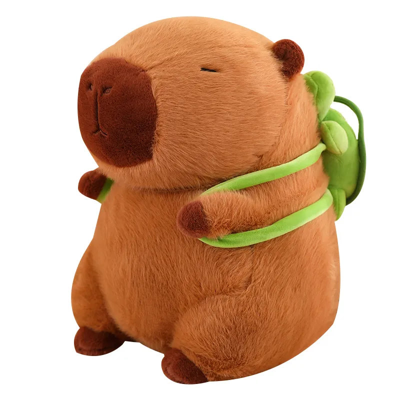 Cute Plush Capybara with Kids Turtle Backpack