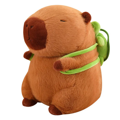 Cute Plush Capybara with Kids Turtle Backpack