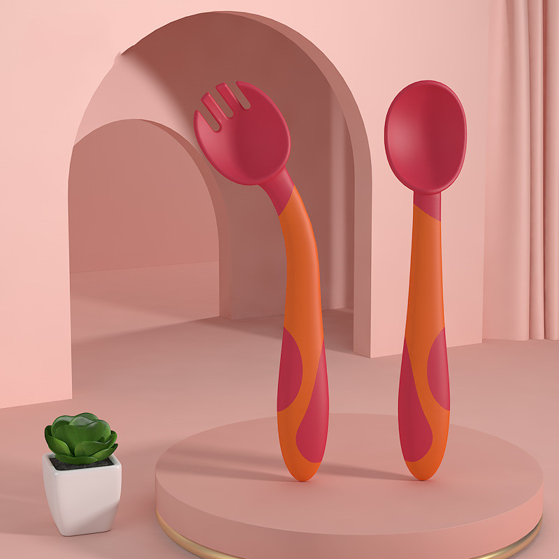 Soft Grip Kids Utensil Set – Easy Hold Baby Fork Spoon