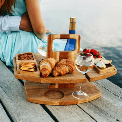 Foldable Wooden Outdoor Wine Table