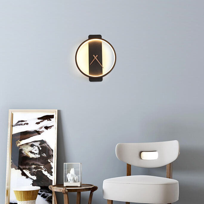 Stylish Round LED Clock Wall Light - Halri