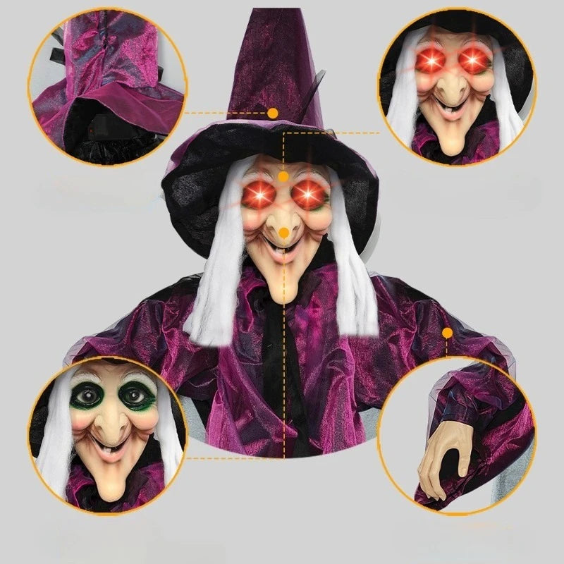 Giant Halloween Animated Witch with Glowing Eyes - Halri