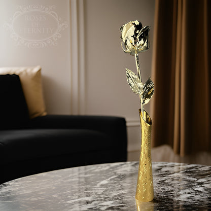 Luxurious Gold Plated Fresh Rose Home Decoration