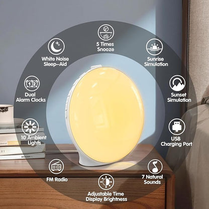 Wake Up Clock With Soothing Sound Effects