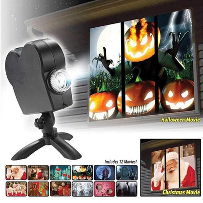Spooky Window Projection Lamp Halloween Party Decor - Halri