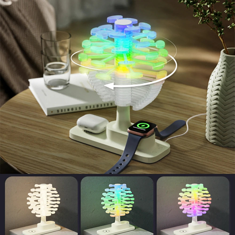 Stylish Spiral Desk Lamp with Built-in Wireless Charger