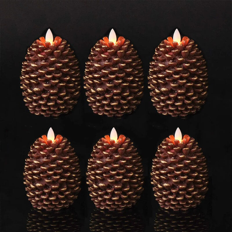 Rustic Pine Tree Flameless Candles