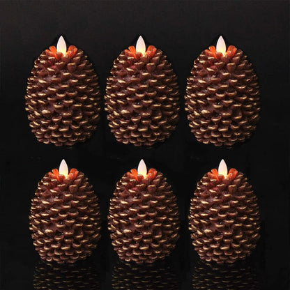 Rustic Pine Tree Flameless Candles
