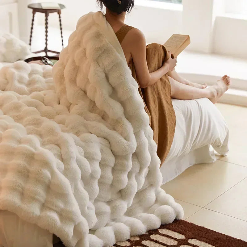 Soft Plush Wearable Faux Fur Blanket