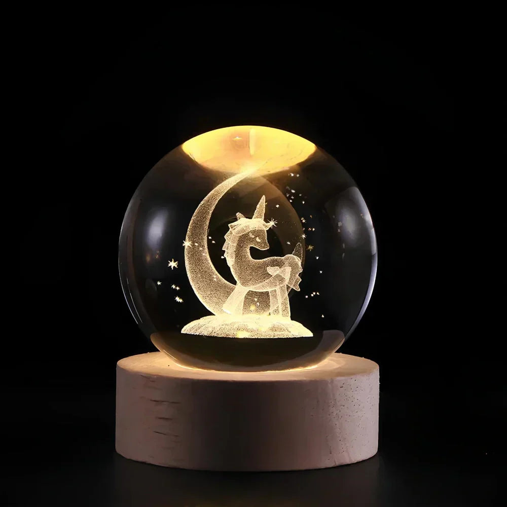 Glowing Glass Ball Table Lamp Modern Home Lighting