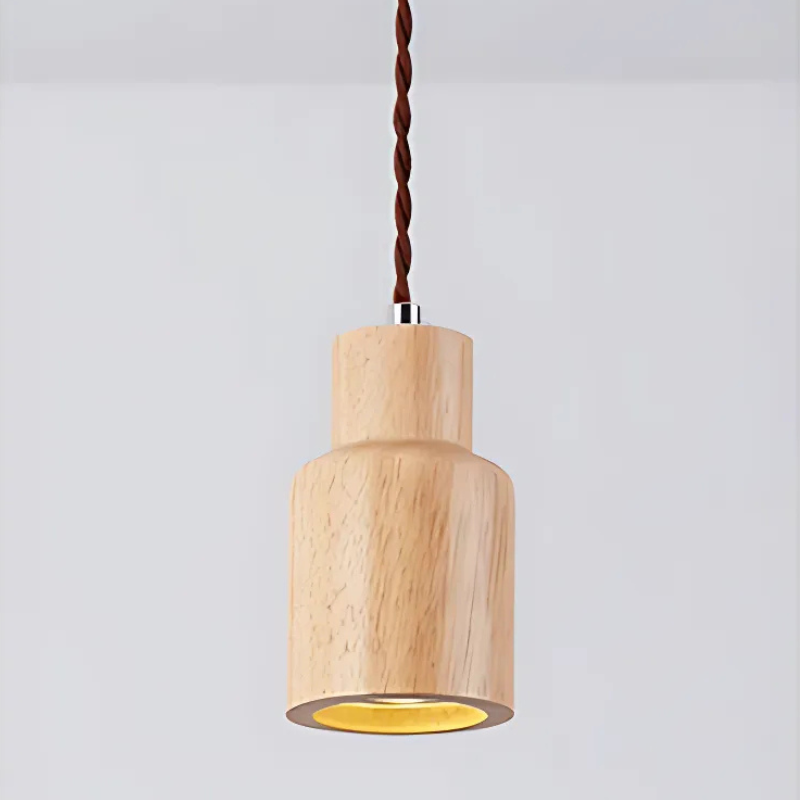 Natural Wood Contemporary LED Hanging Light