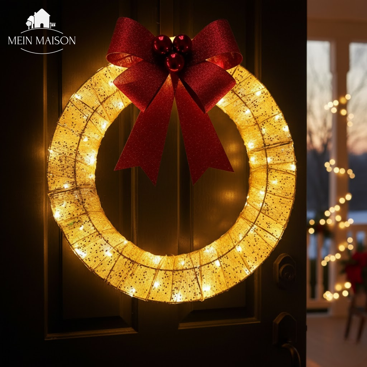 Bright LED Christmas Wreath Garland - Halri